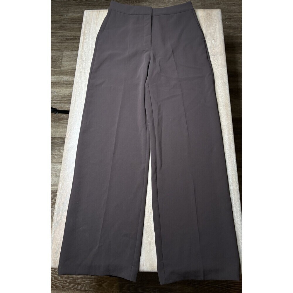 Aritzia Wilfred Alanya Wide Leg Trousers High Waisted in Rich Mocha Brown 10